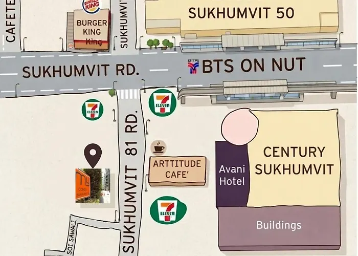 Appart hôtel Free Wifi Netflix My Sukhumvit 81 Bts Onnut 3*